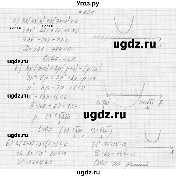 ГДЗ (Решебник к учебнику 2015) по алгебре 9 класс Макарычев Ю.Н. / упражнение / 239
