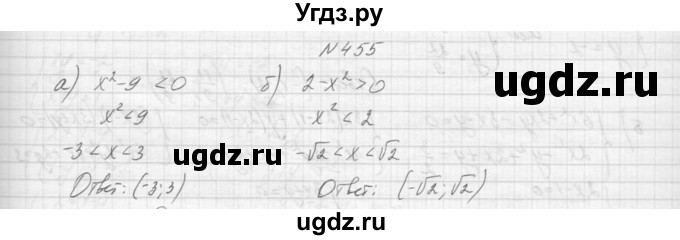 ГДЗ (Решебник к учебнику 2015) по алгебре 9 класс Макарычев Ю.Н. / упражнение / 455