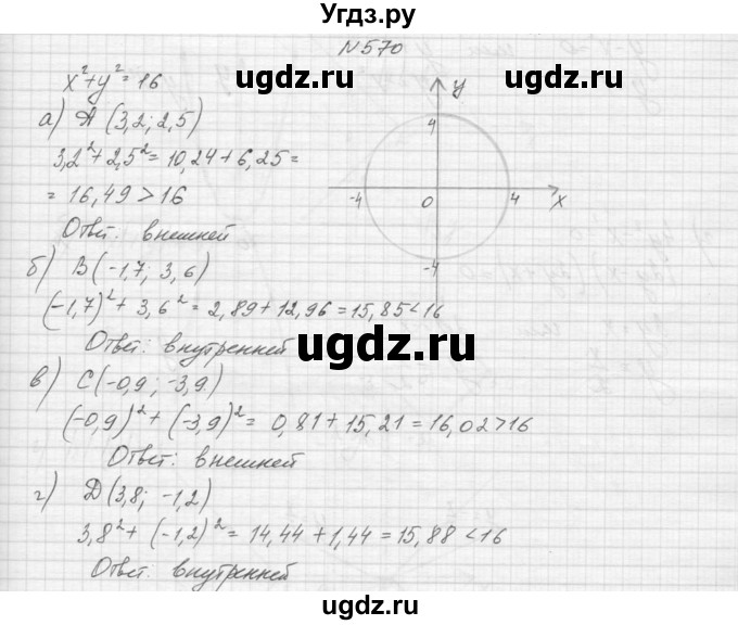 ГДЗ (Решебник к учебнику 2015) по алгебре 9 класс Макарычев Ю.Н. / упражнение / 570