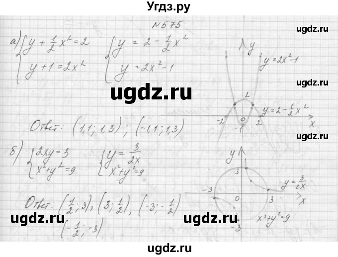 ГДЗ (Решебник к учебнику 2015) по алгебре 9 класс Макарычев Ю.Н. / упражнение / 575