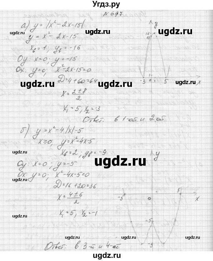 ГДЗ (Решебник к учебнику 2015) по алгебре 9 класс Макарычев Ю.Н. / упражнение / 697