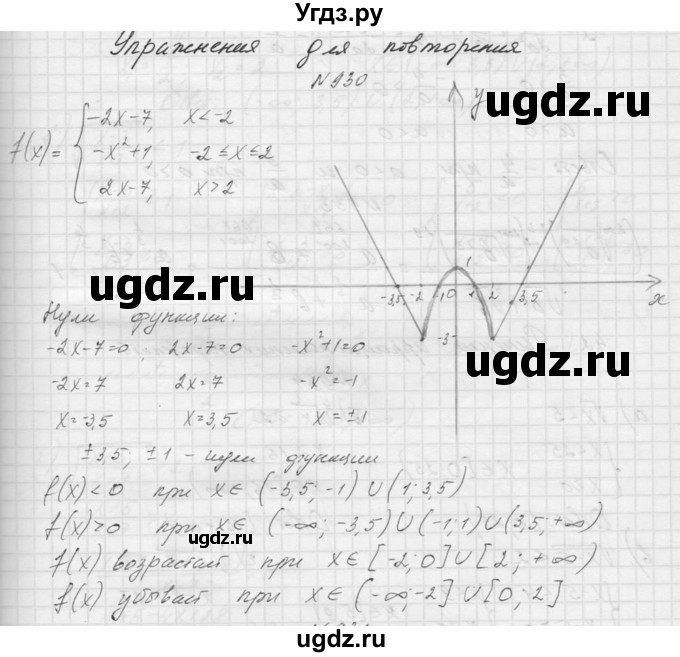 ГДЗ (Решебник к учебнику 2015) по алгебре 9 класс Макарычев Ю.Н. / упражнение / 930