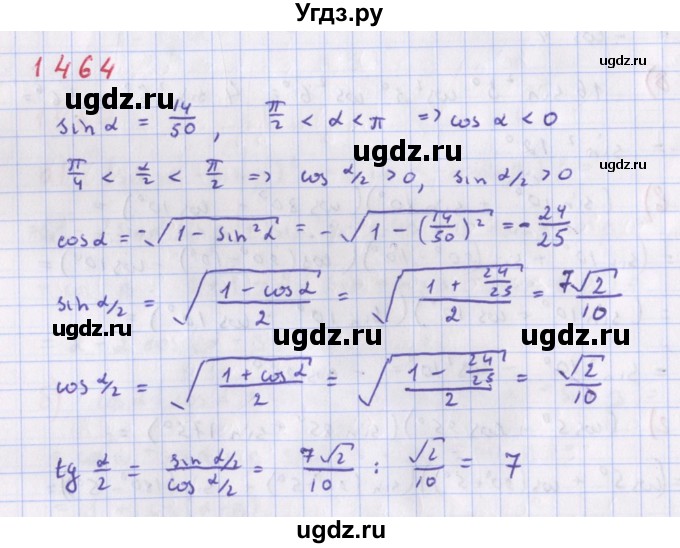 ГДЗ (Решебник к учебнику 2018) по алгебре 9 класс Макарычев Ю.Н. / упражнение / 1464