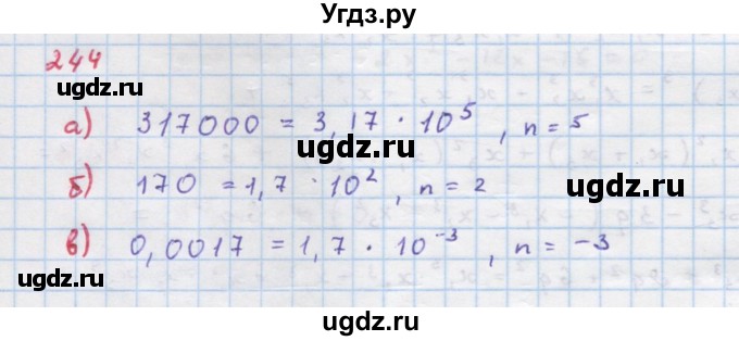 ГДЗ (Решебник к учебнику 2018) по алгебре 9 класс Макарычев Ю.Н. / упражнение / 244
