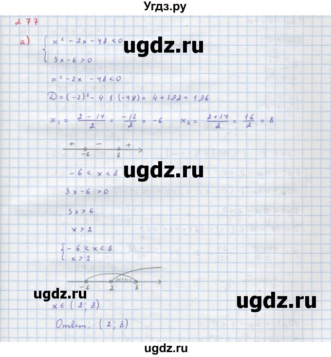 ГДЗ (Решебник к учебнику 2018) по алгебре 9 класс Макарычев Ю.Н. / упражнение / 277