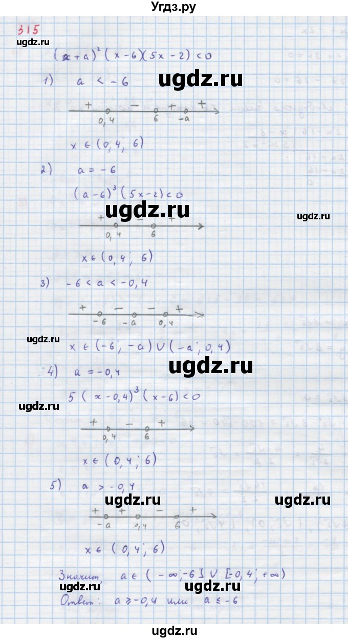 ГДЗ (Решебник к учебнику 2018) по алгебре 9 класс Макарычев Ю.Н. / упражнение / 315
