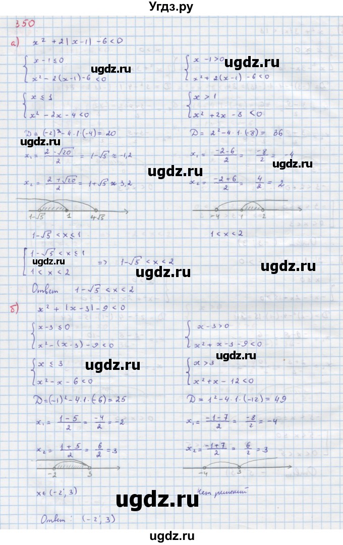 ГДЗ (Решебник к учебнику 2018) по алгебре 9 класс Макарычев Ю.Н. / упражнение / 350