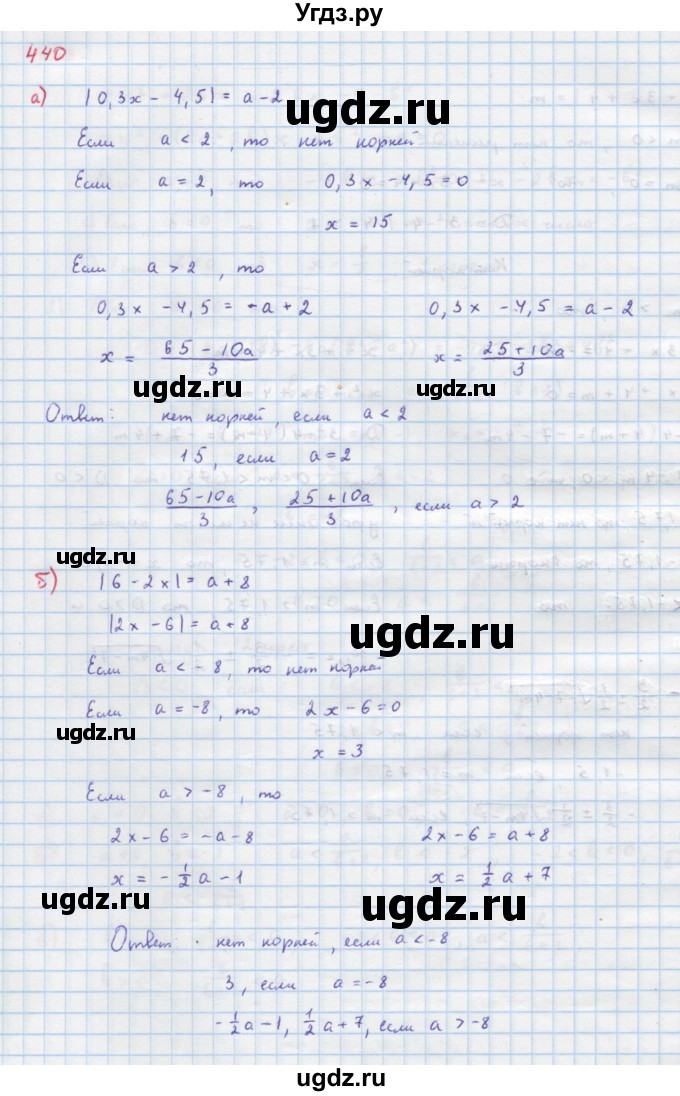ГДЗ (Решебник к учебнику 2018) по алгебре 9 класс Макарычев Ю.Н. / упражнение / 440