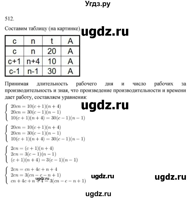 ГДЗ (Решебник к учебнику 2018) по алгебре 9 класс Макарычев Ю.Н. / упражнение / 512