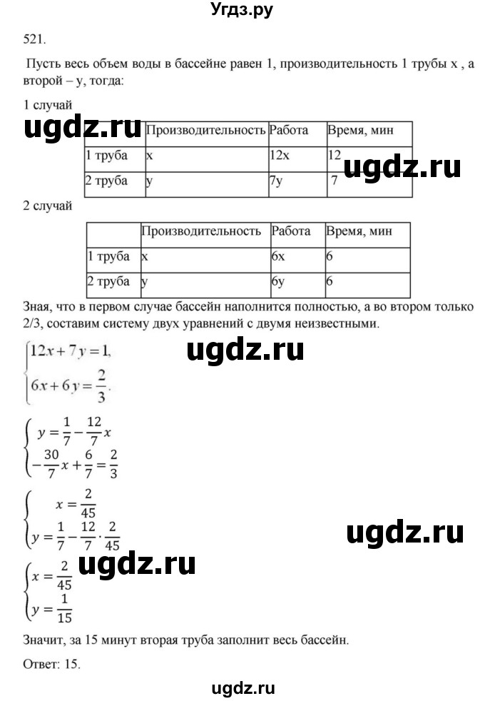 ГДЗ (Решебник к учебнику 2018) по алгебре 9 класс Макарычев Ю.Н. / упражнение / 521