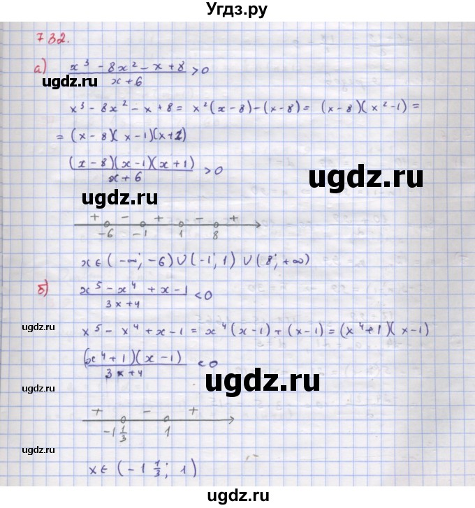 ГДЗ (Решебник к учебнику 2018) по алгебре 9 класс Макарычев Ю.Н. / упражнение / 732