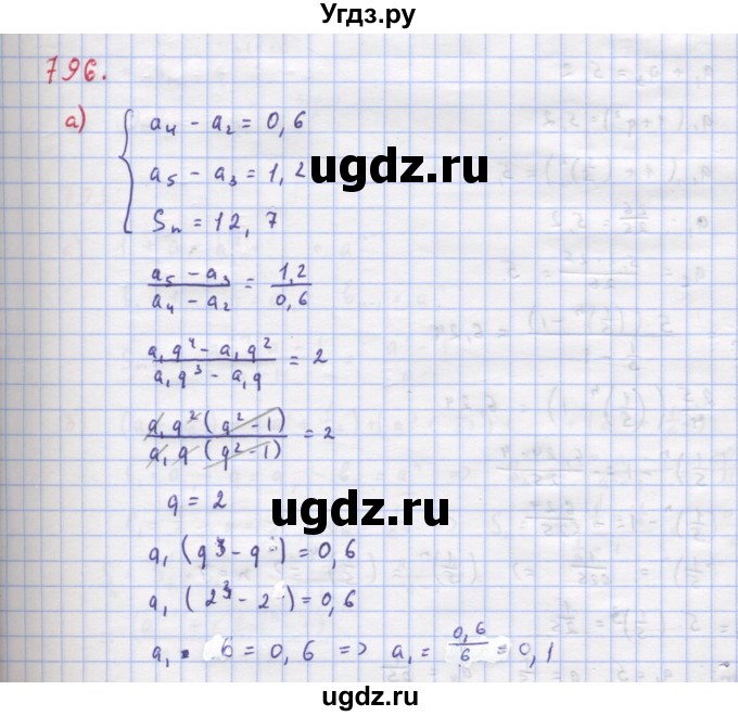 ГДЗ (Решебник к учебнику 2018) по алгебре 9 класс Макарычев Ю.Н. / упражнение / 796