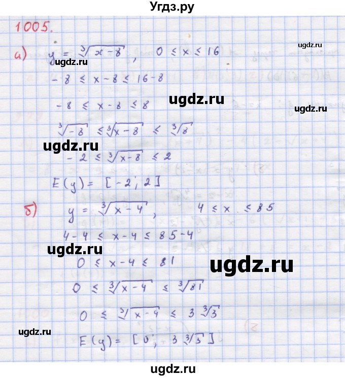ГДЗ (Решебник к учебнику 2022) по алгебре 9 класс Макарычев Ю.Н. / упражнение / 1005