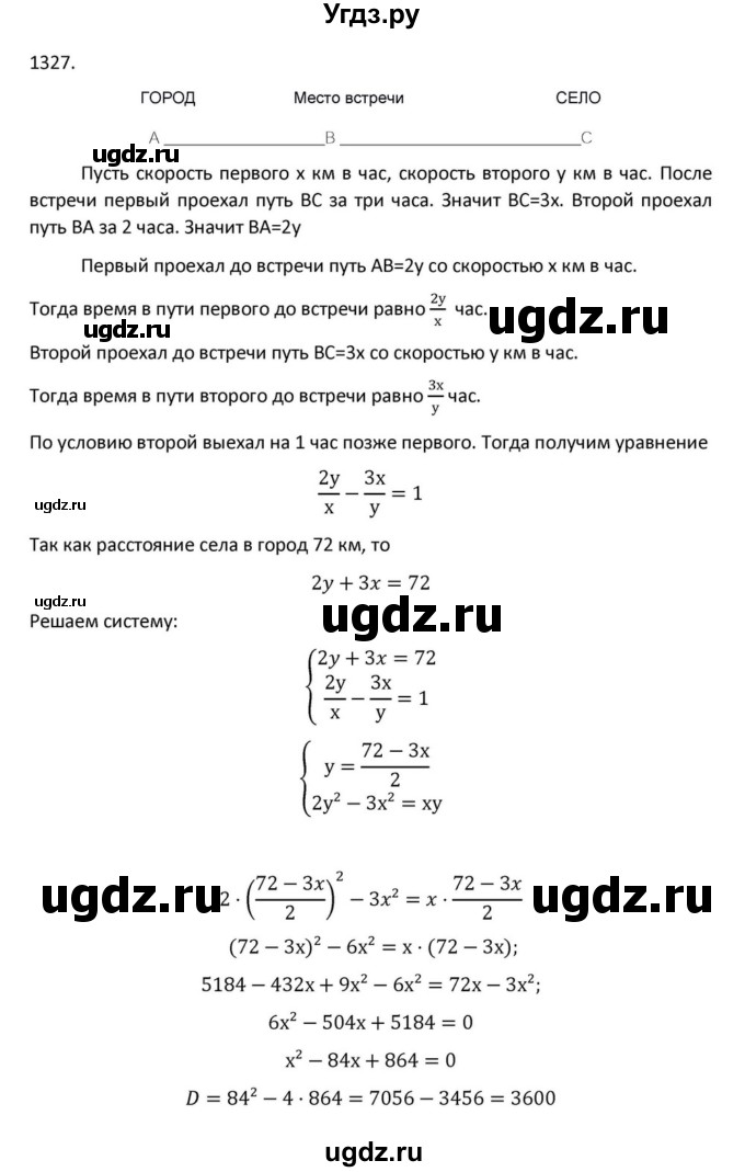 ГДЗ (Решебник к учебнику 2022) по алгебре 9 класс Макарычев Ю.Н. / упражнение / 1327