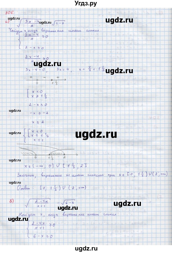 ГДЗ (Решебник к учебнику 2022) по алгебре 9 класс Макарычев Ю.Н. / упражнение / 305
