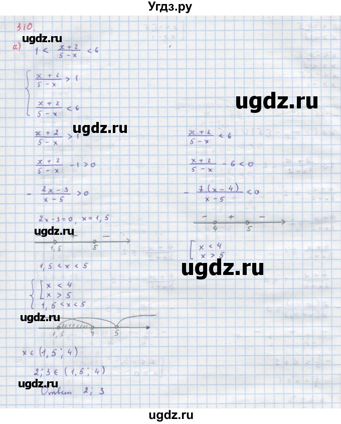 ГДЗ (Решебник к учебнику 2022) по алгебре 9 класс Макарычев Ю.Н. / упражнение / 310