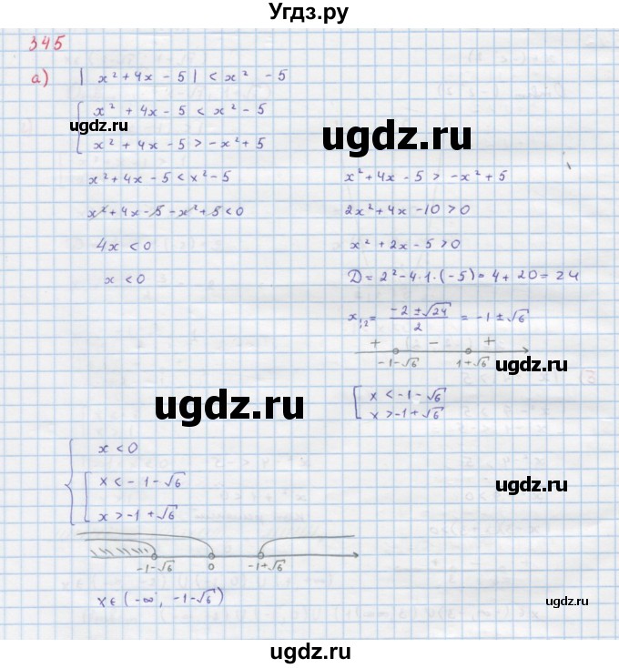 ГДЗ (Решебник к учебнику 2022) по алгебре 9 класс Макарычев Ю.Н. / упражнение / 345