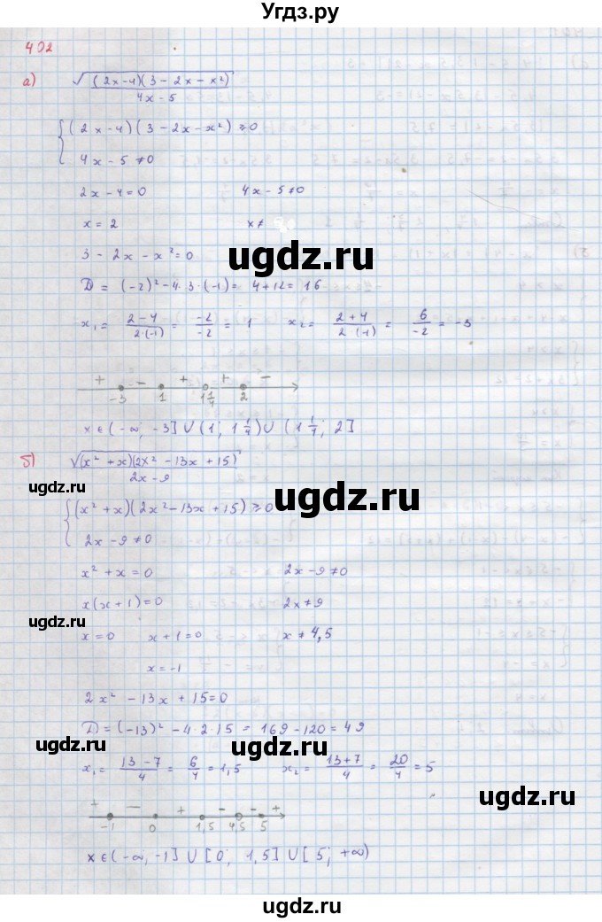 ГДЗ (Решебник к учебнику 2022) по алгебре 9 класс Макарычев Ю.Н. / упражнение / 402