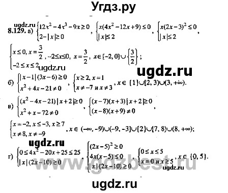 ГДЗ (Решебник №2) по алгебре 8 класс (задачник) Галицкий М.Л. / § 8 / 8.129
