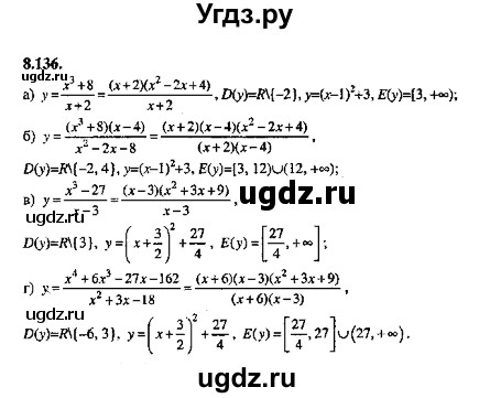 ГДЗ (Решебник №2) по алгебре 8 класс (задачник) Галицкий М.Л. / § 8 / 8.136