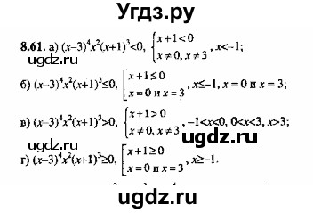 ГДЗ (Решебник №2) по алгебре 8 класс (задачник) Галицкий М.Л. / § 8 / 8.61