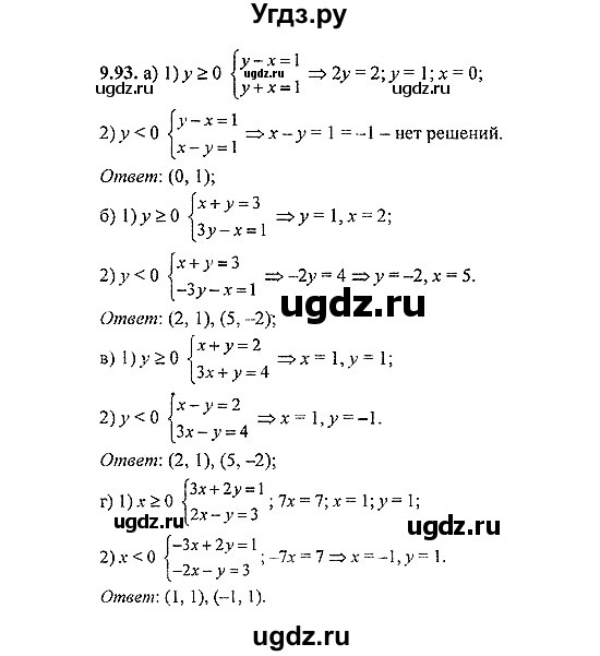 ГДЗ (Решебник №2) по алгебре 8 класс (задачник) Галицкий М.Л. / § 9 / 9.93