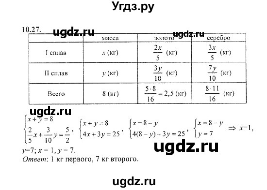 ГДЗ (Решебник №2) по алгебре 8 класс (задачник) Галицкий М.Л. / § 10 / 10.27
