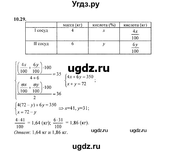 ГДЗ (Решебник №2) по алгебре 8 класс (задачник) Галицкий М.Л. / § 10 / 10.29
