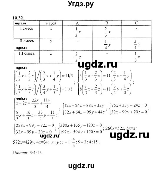 ГДЗ (Решебник №2) по алгебре 8 класс (задачник) Галицкий М.Л. / § 10 / 10.32