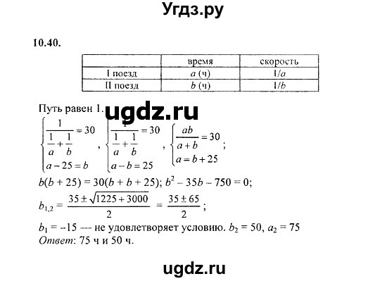 ГДЗ (Решебник №2) по алгебре 8 класс (задачник) Галицкий М.Л. / § 10 / 10.40