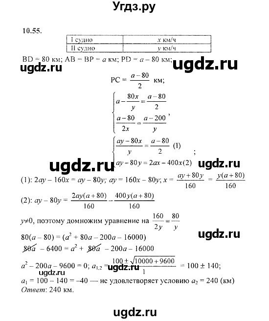 ГДЗ (Решебник №2) по алгебре 8 класс (задачник) Галицкий М.Л. / § 10 / 10.55