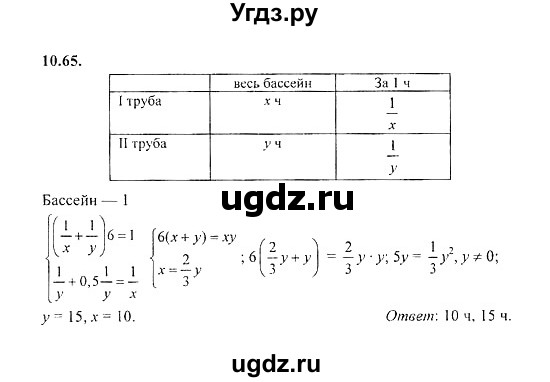 ГДЗ (Решебник №2) по алгебре 8 класс (задачник) Галицкий М.Л. / § 10 / 10.65