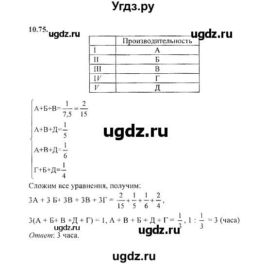 ГДЗ (Решебник №2) по алгебре 8 класс (задачник) Галицкий М.Л. / § 10 / 10.75
