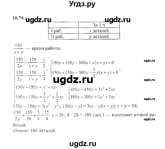 ГДЗ (Решебник №2) по алгебре 8 класс (задачник) Галицкий М.Л. / § 10 / 10.79