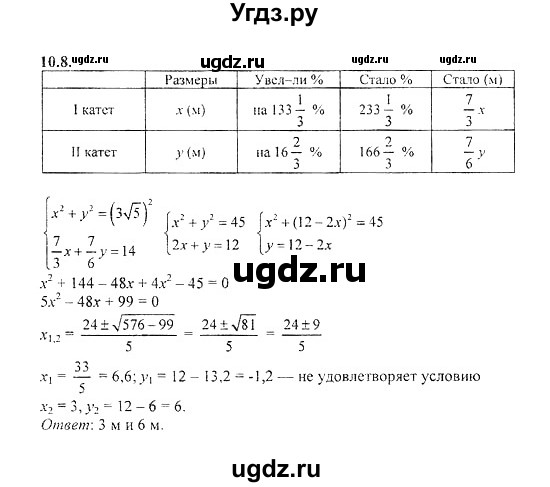 ГДЗ (Решебник №2) по алгебре 8 класс (задачник) Галицкий М.Л. / § 10 / 10.8