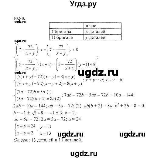 ГДЗ (Решебник №2) по алгебре 8 класс (задачник) Галицкий М.Л. / § 10 / 10.80