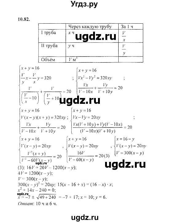 ГДЗ (Решебник №2) по алгебре 8 класс (задачник) Галицкий М.Л. / § 10 / 10.82