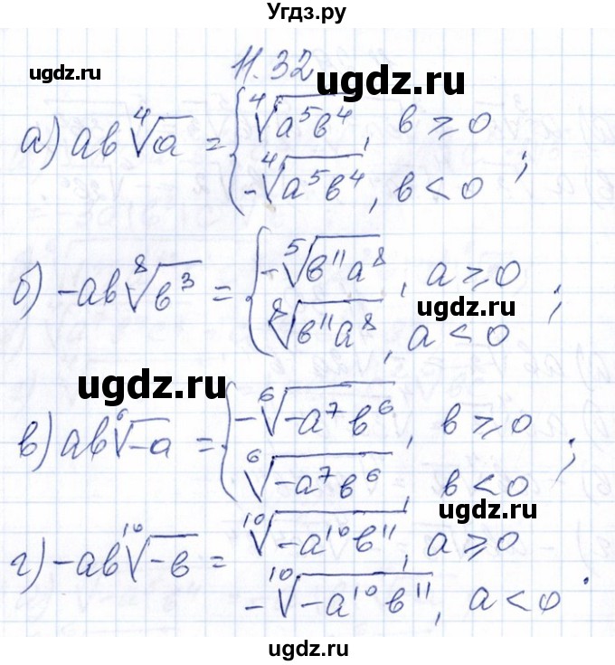 ГДЗ (Решебник №1) по алгебре 8 класс (задачник) Галицкий М.Л. / § 11 / 11.32