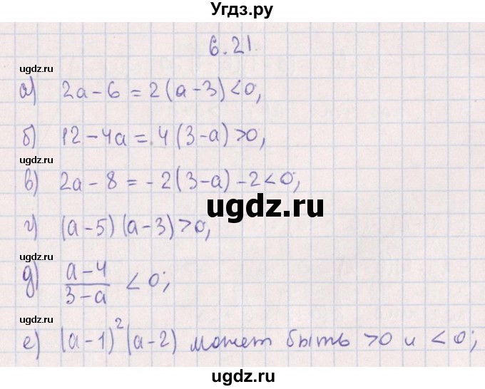 ГДЗ (Решебник №1) по алгебре 8 класс (задачник) Галицкий М.Л. / § 6 / 6.21