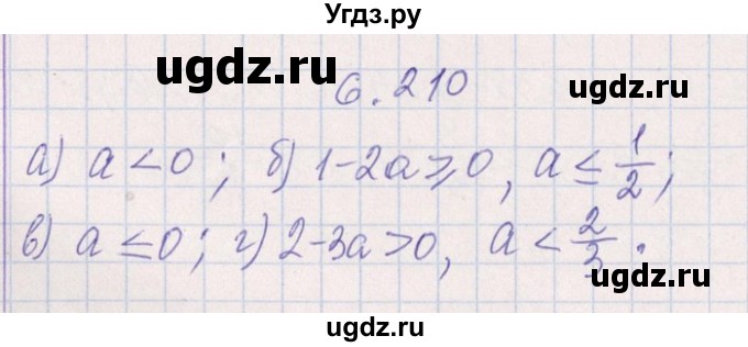 ГДЗ (Решебник №1) по алгебре 8 класс (задачник) Галицкий М.Л. / § 6 / 6.210