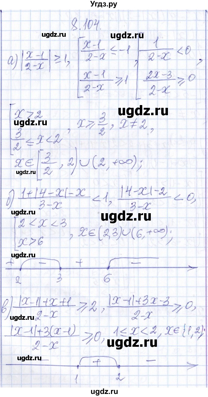 ГДЗ (Решебник №1) по алгебре 8 класс (задачник) Галицкий М.Л. / § 8 / 8.104