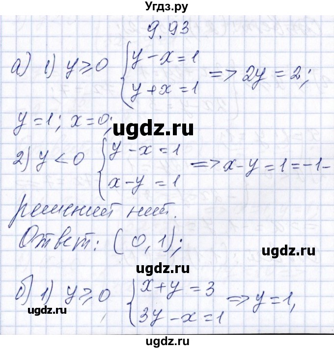 ГДЗ (Решебник №1) по алгебре 8 класс (задачник) Галицкий М.Л. / § 9 / 9.93