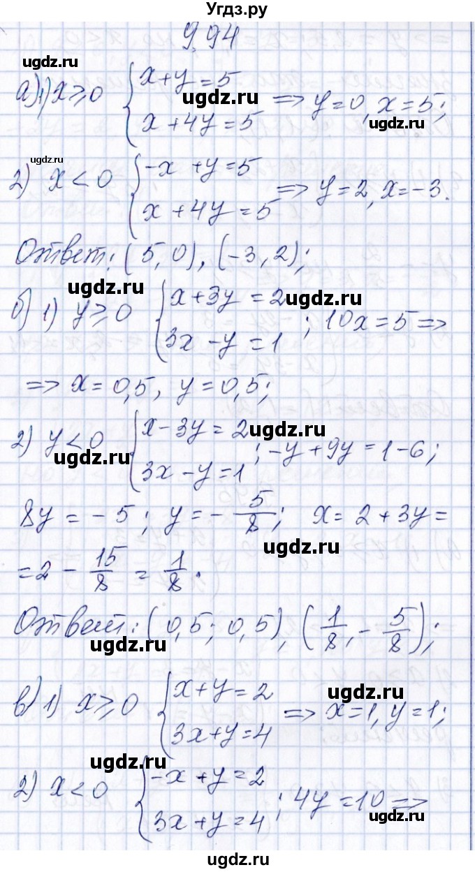 ГДЗ (Решебник №1) по алгебре 8 класс (задачник) Галицкий М.Л. / § 9 / 9.94