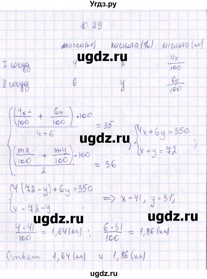 ГДЗ (Решебник №1) по алгебре 8 класс (задачник) Галицкий М.Л. / § 10 / 10.29