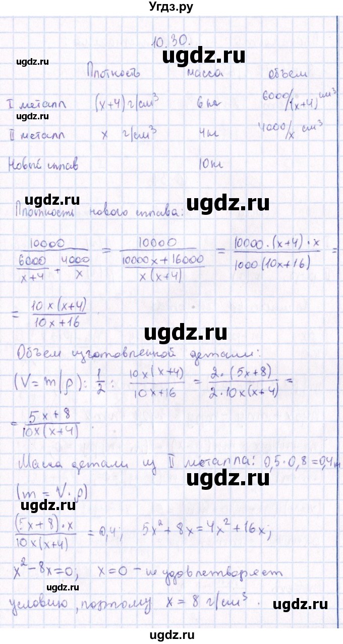 ГДЗ (Решебник №1) по алгебре 8 класс (задачник) Галицкий М.Л. / § 10 / 10.30