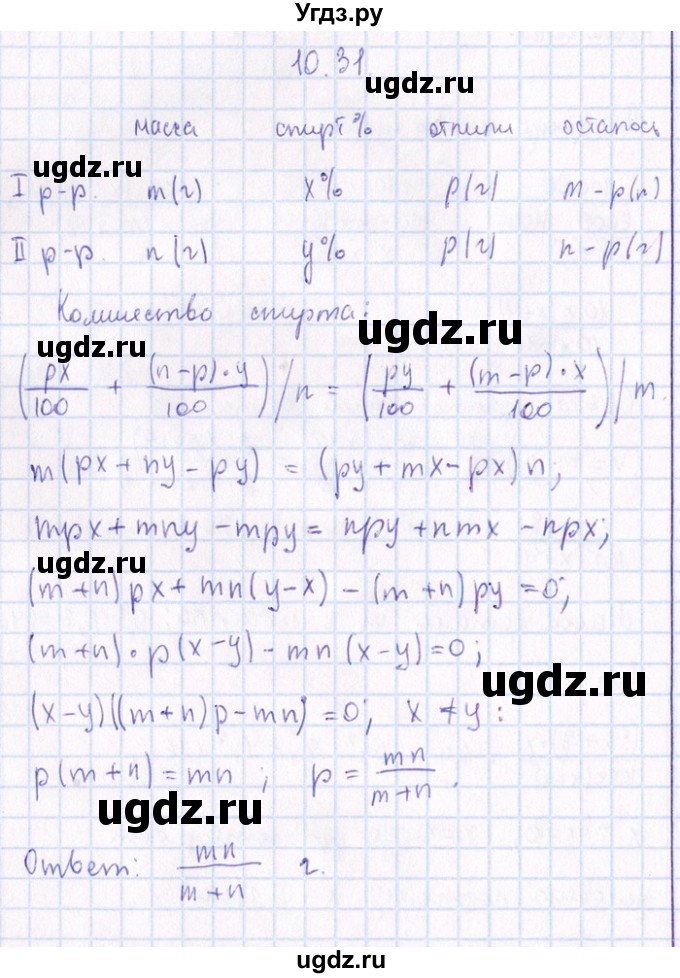 ГДЗ (Решебник №1) по алгебре 8 класс (задачник) Галицкий М.Л. / § 10 / 10.31