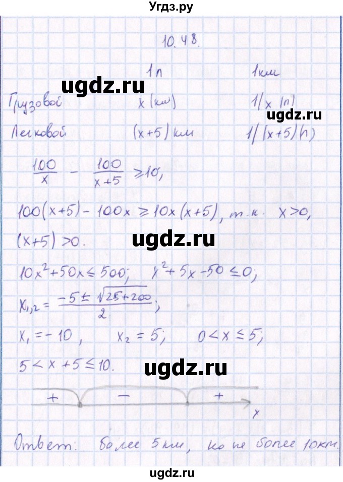 ГДЗ (Решебник №1) по алгебре 8 класс (задачник) Галицкий М.Л. / § 10 / 10.48