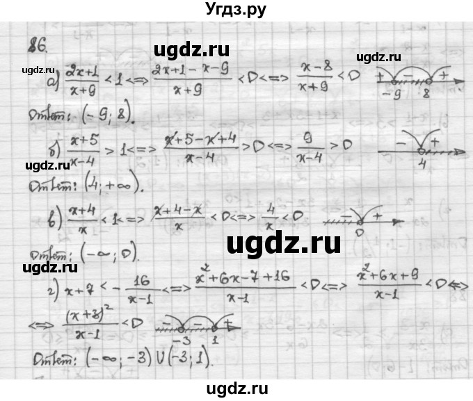 ГДЗ (Решебник) по алгебре 10 класс Никольский С.М. / Задания для повторения / 86