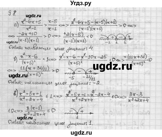 ГДЗ (Решебник) по алгебре 10 класс Никольский С.М. / Задания для повторения / 98