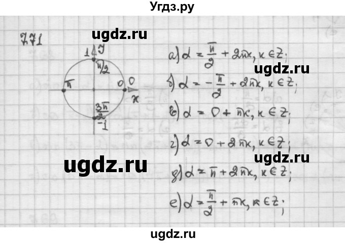 ГДЗ (Решебник) по алгебре 10 класс Никольский С.М. / § 7. синус и косинус угла. / 7.71